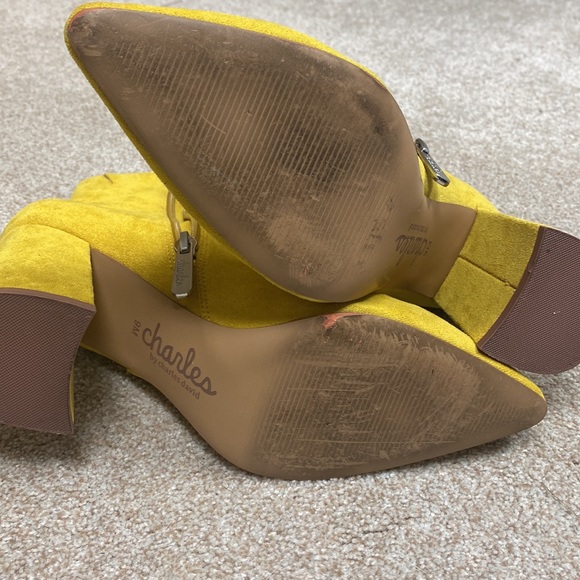 Gently used Charles by Charles and David yellow suede boots. - Picture 8 of 8